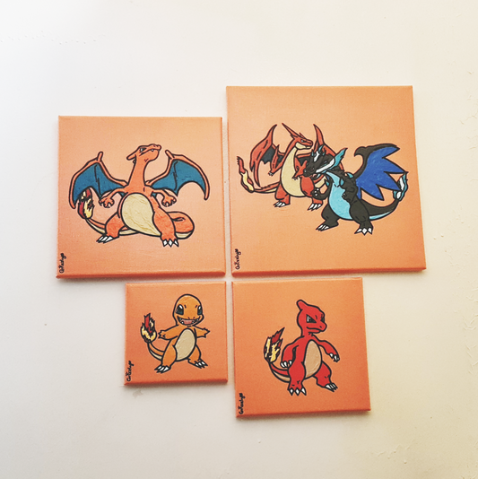 HANDPAINTED CHARMANDER EVOLUTION BUNDLE!